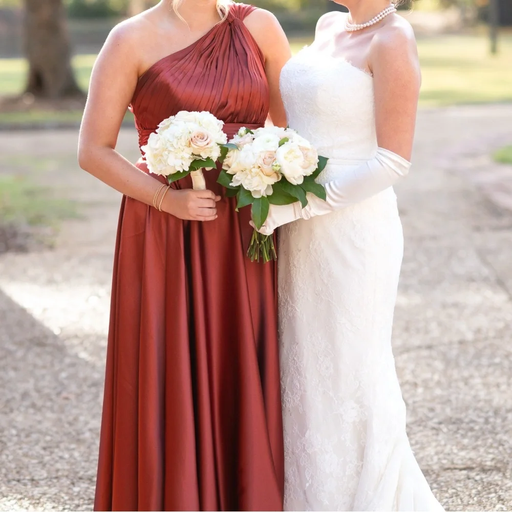Azazie Charlize Bridesmaid Dress Terracotta - Picture 4 of 4